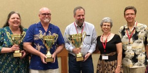 The Winners: Lindsey Dimmick, Fran Galt, Ian Weinstein, with sponsors Roxanne and Hank Boryczki of AZ Trails Travel