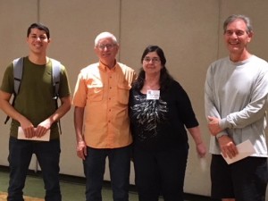 Division 3 winners Nathan Frank (best performance), Lou Parrett (high win), Patricia Yovonovich (first0 and Gary Waltuch (third)